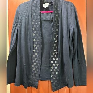 Armani Collezioni Navy Sweater with Sheer Dot Detail set of two pieces.